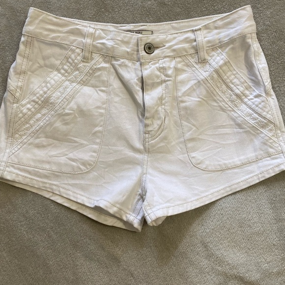 Free People White High Waist Denim Shorts - Picture 2 of 11